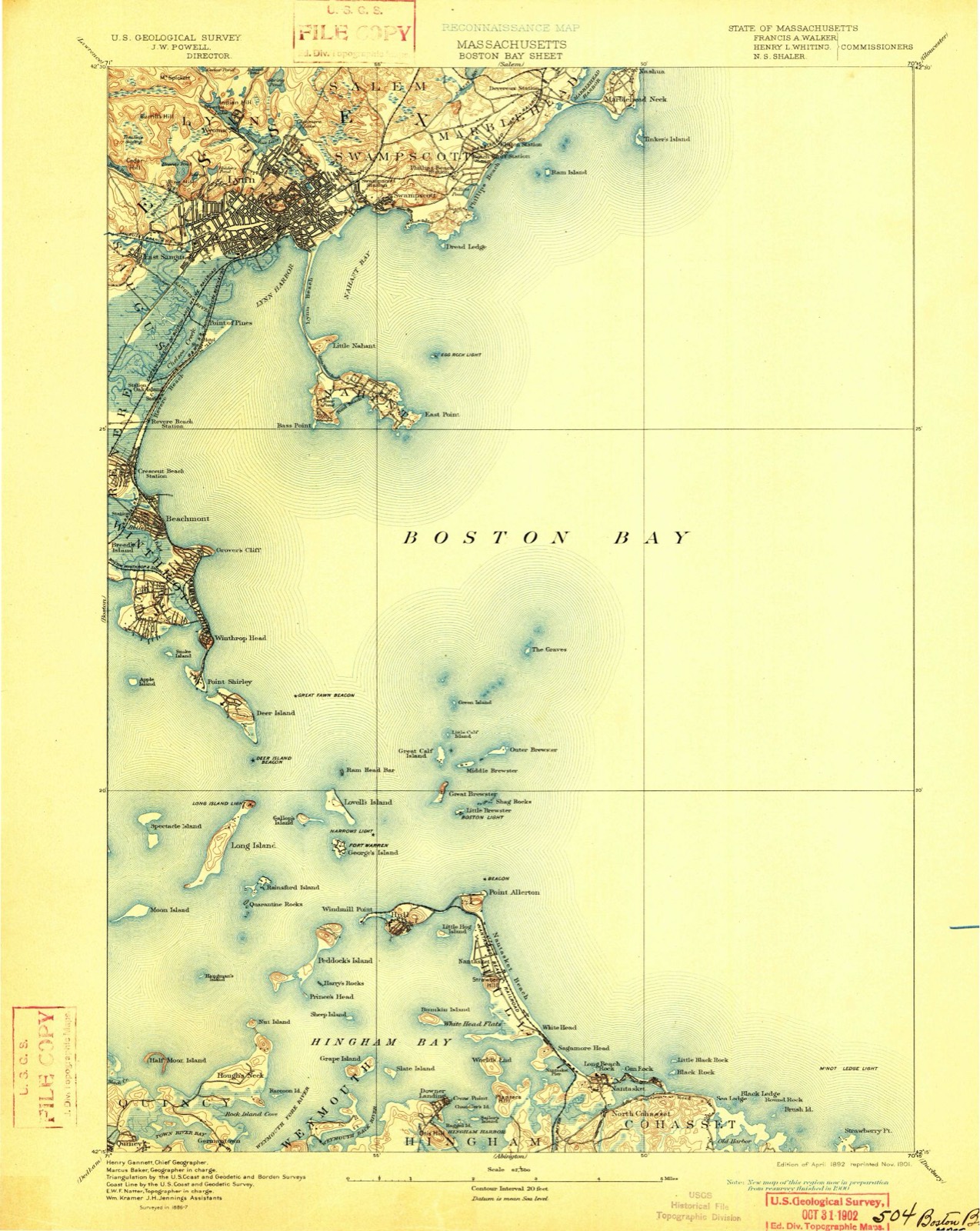 Topographic sheet of Beachmont, surveyed 1892