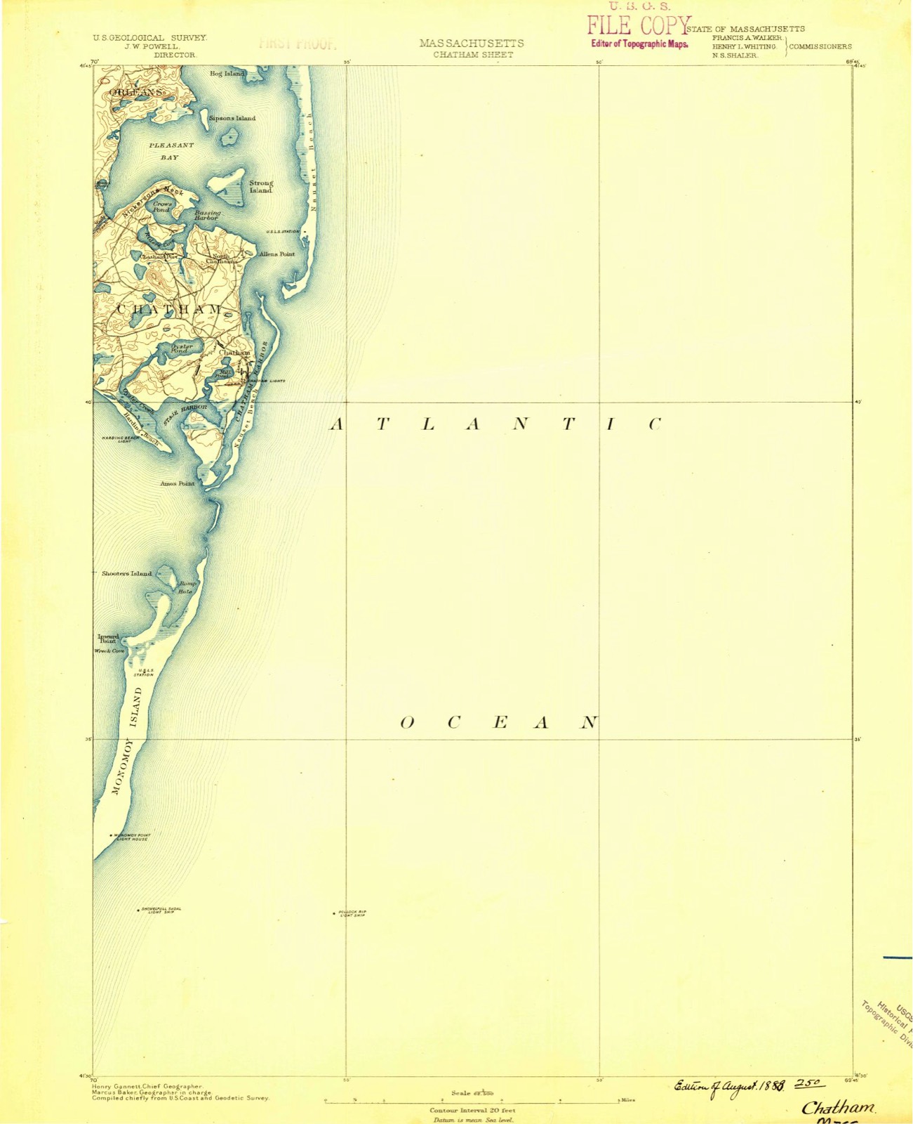 Topographic sheet of Chatham, surveyed 1888