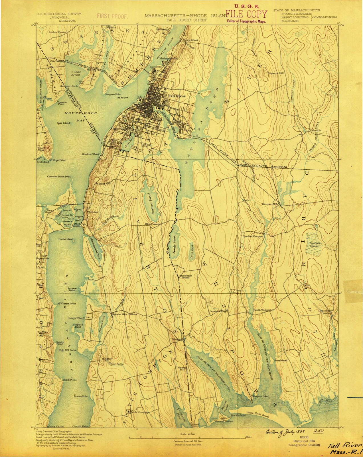 Topographic sheet of Booth Corner, surveyed 1888