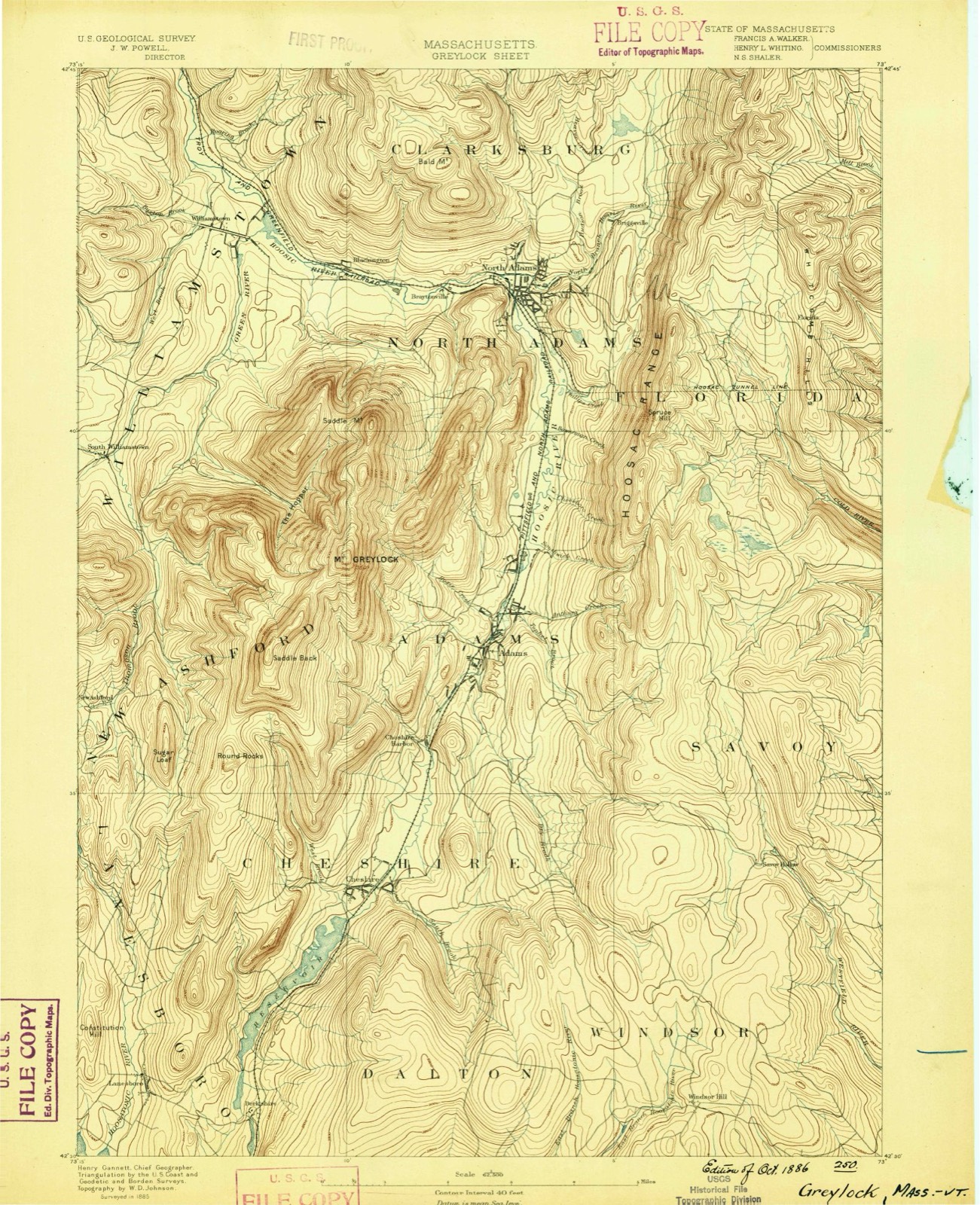 Topographic sheet of Zylonite, surveyed 1886