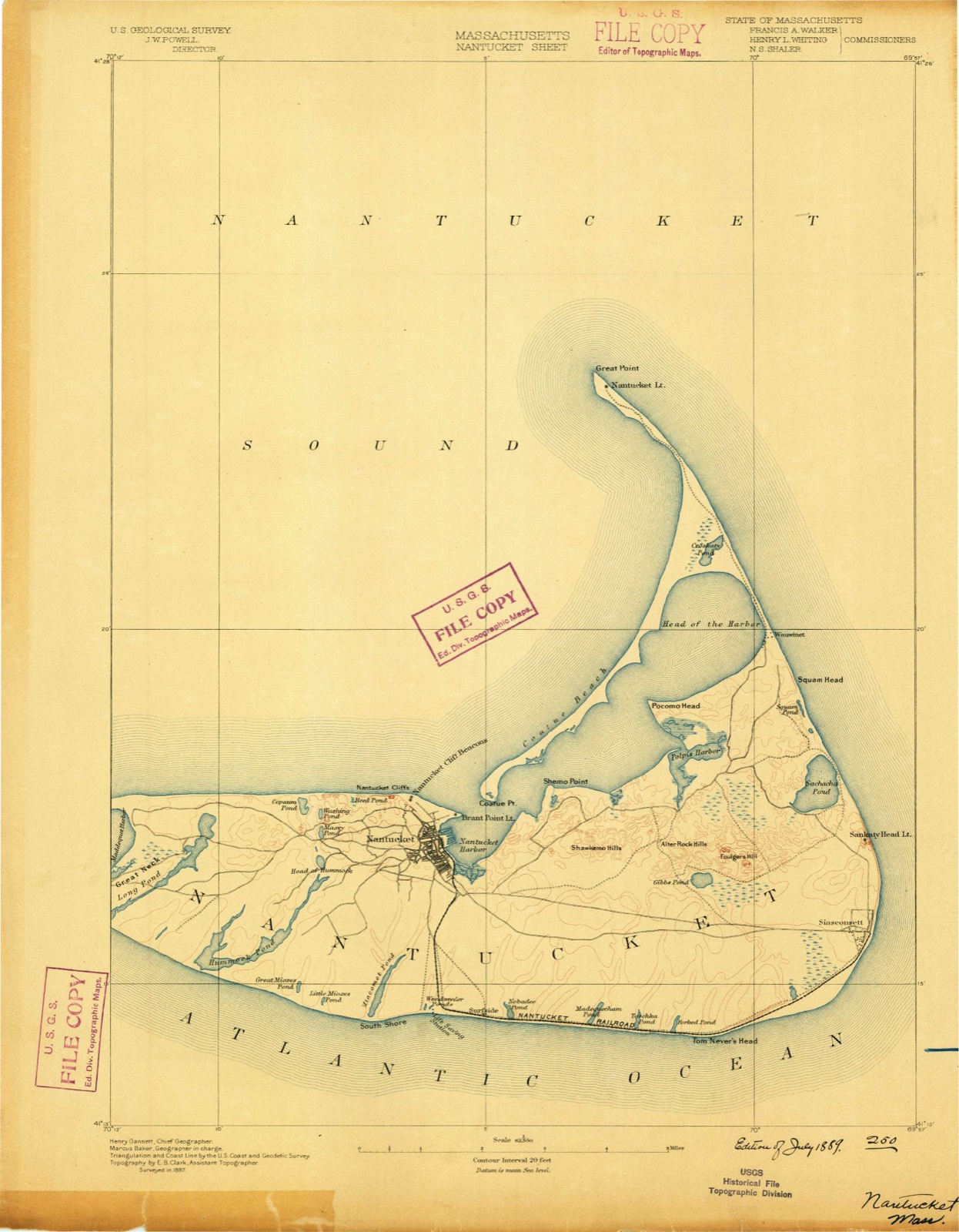 Topographic sheet of Squam, surveyed 1889