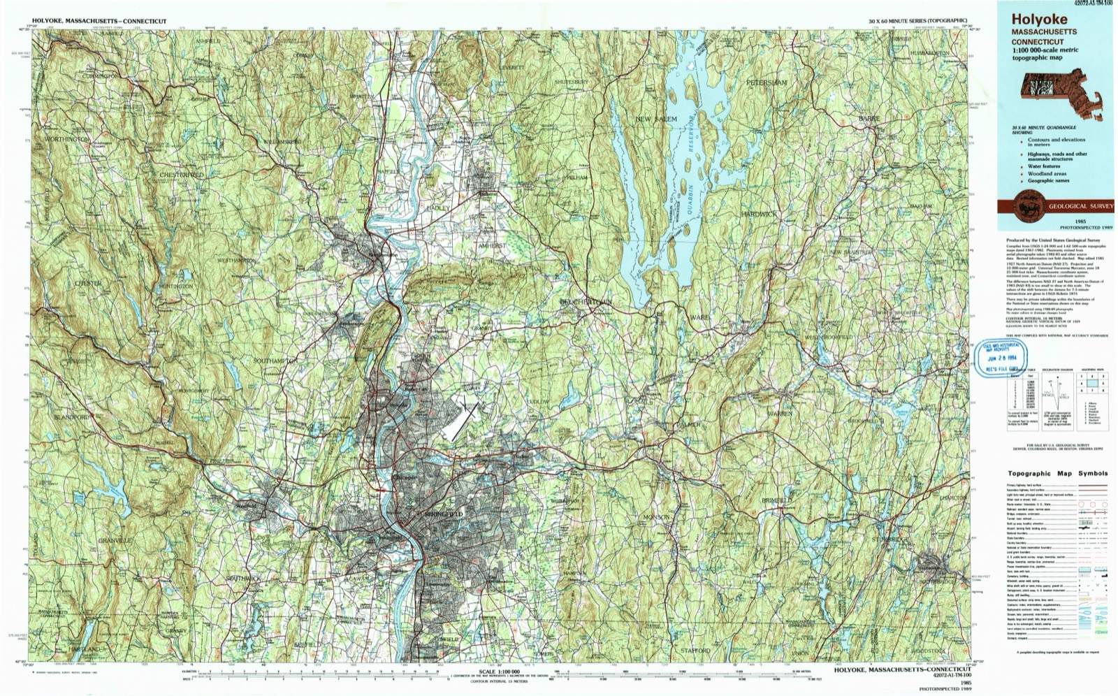Topographic sheet of Wheelwright, surveyed 1985