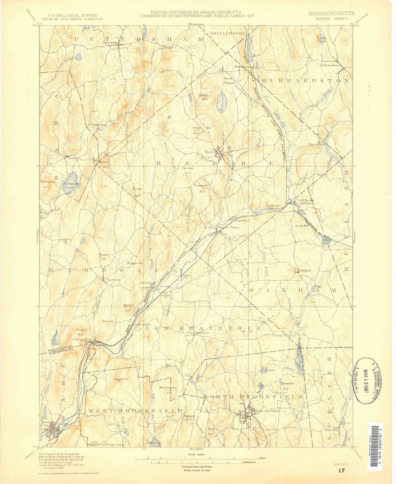 Topographic sheet of Wheelwright, surveyed 1887