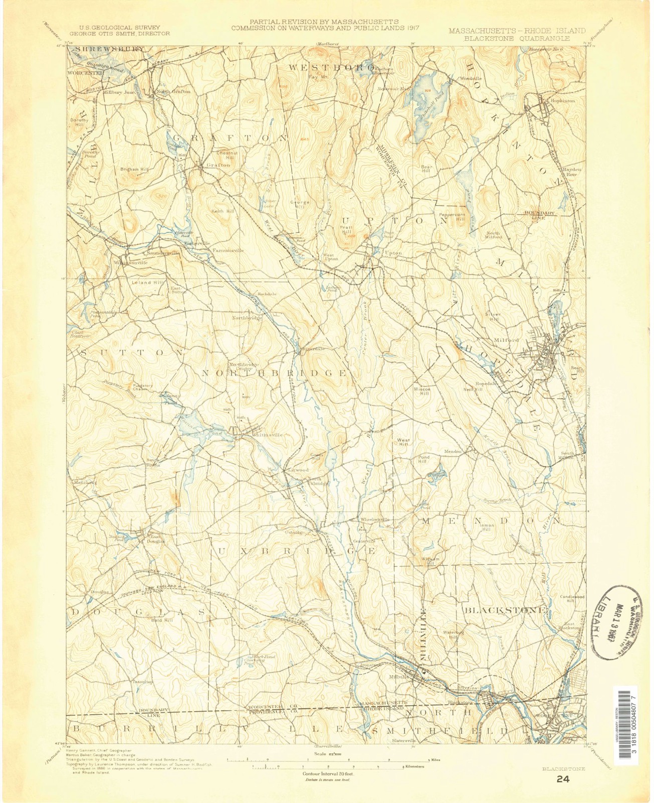 Topographic sheet of Centerville, surveyed 1886