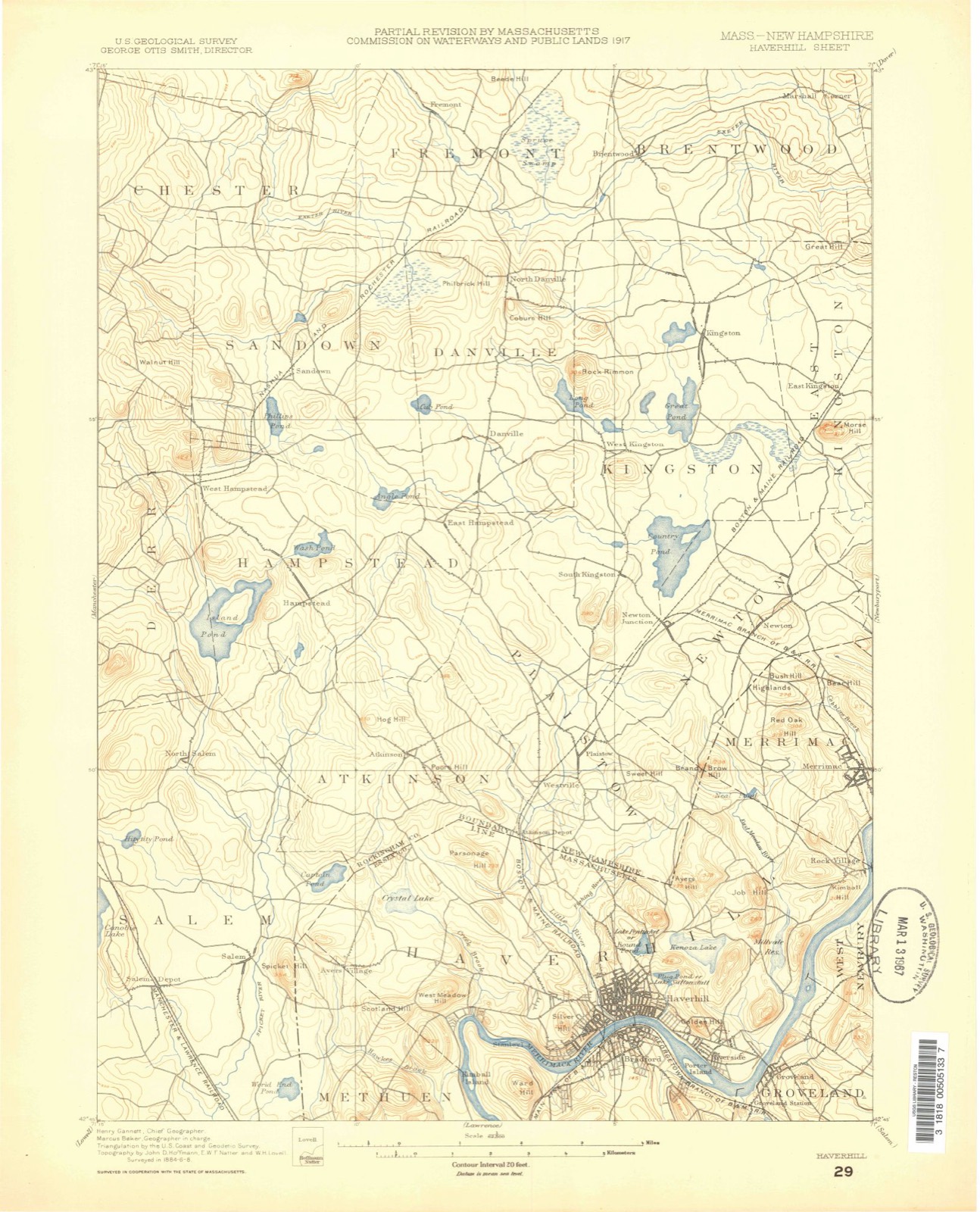 Topographic sheet of Riverside, surveyed 1888