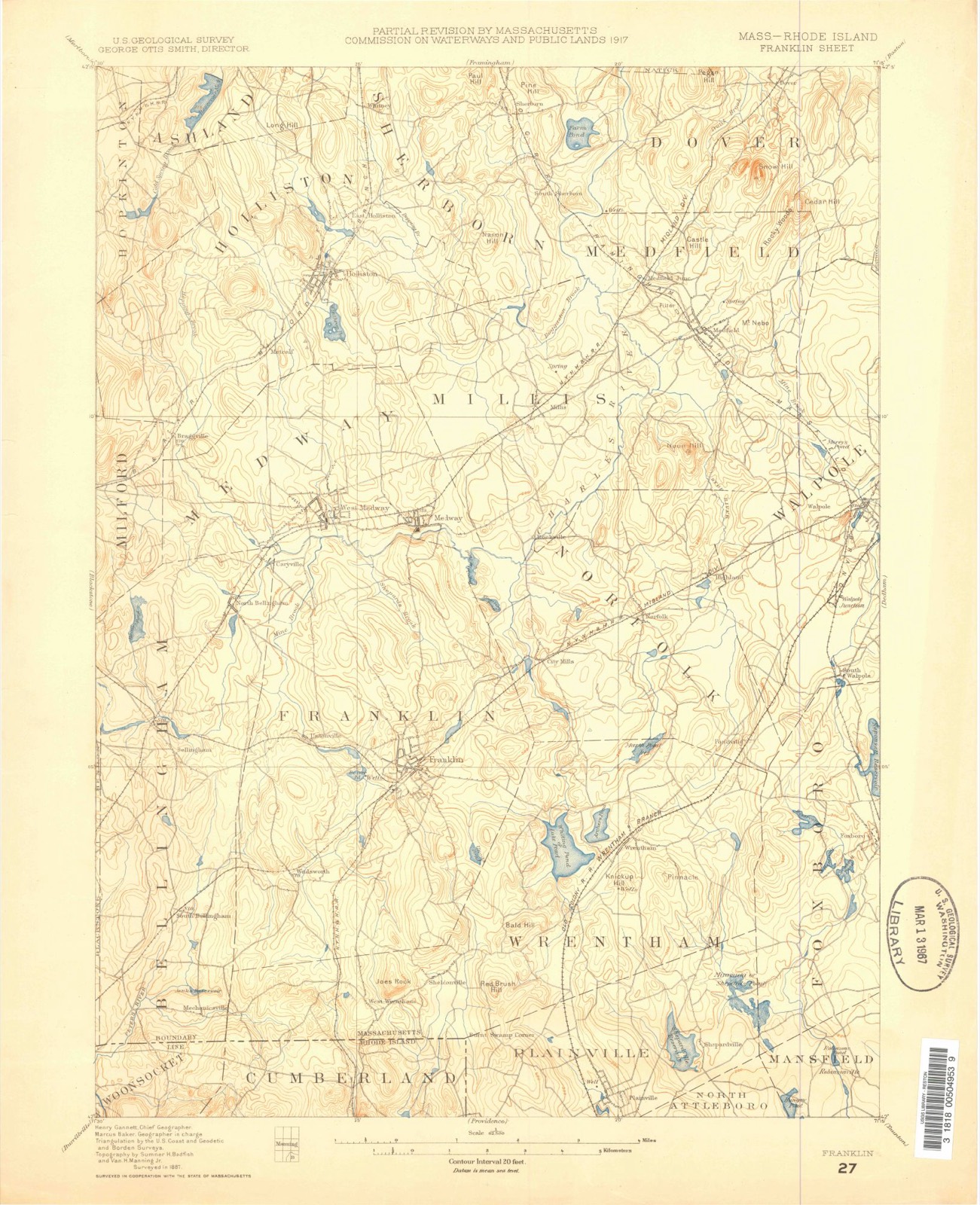 Topographic sheet of Cedar, surveyed 1887