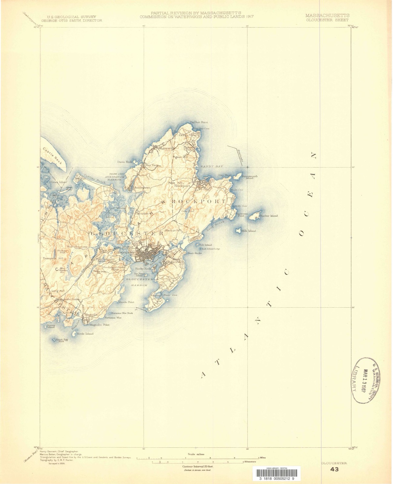 Topographic sheet of Riverview, surveyed 1886