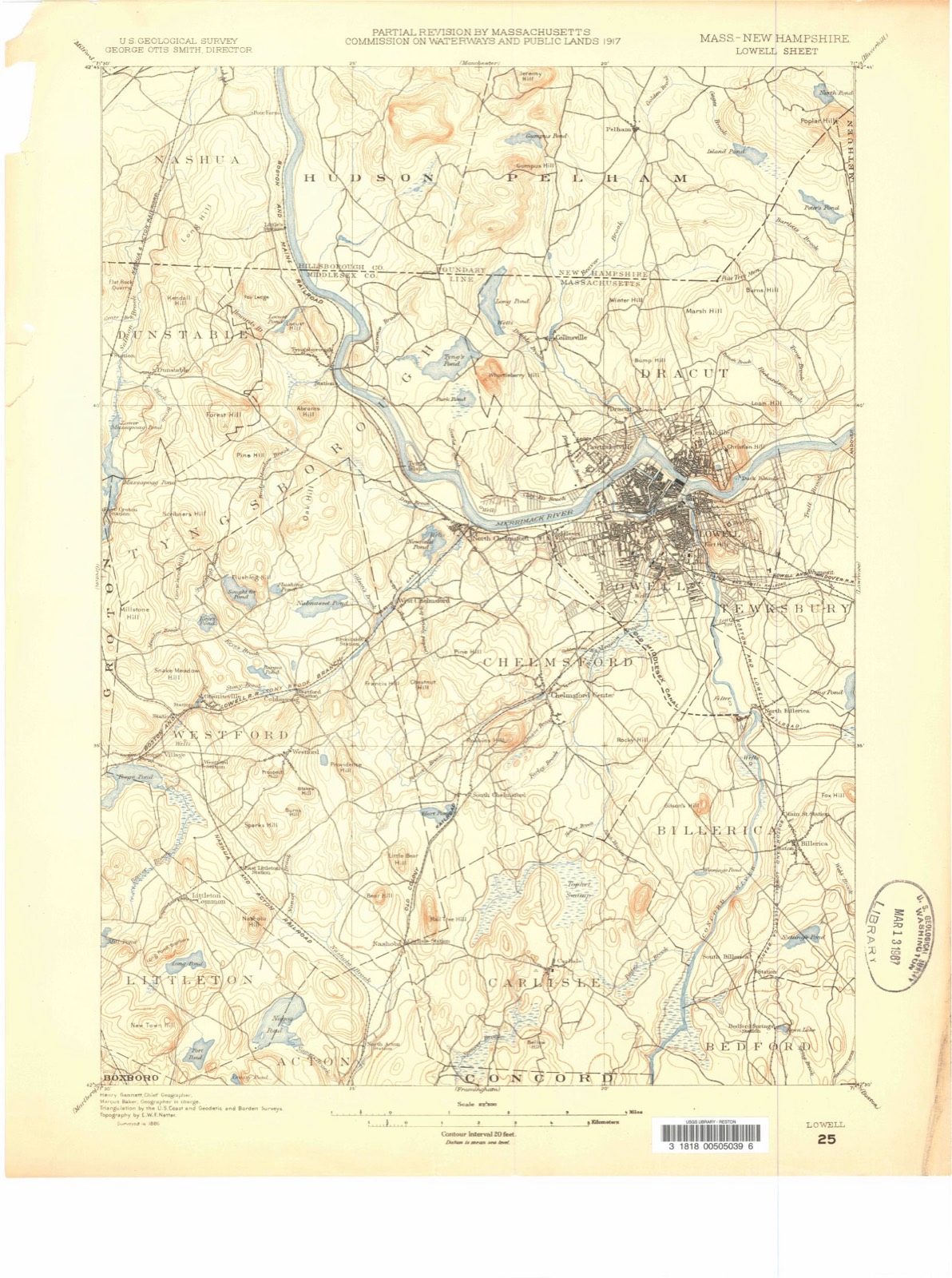 Topographic sheet of Flints Corner, surveyed 1886