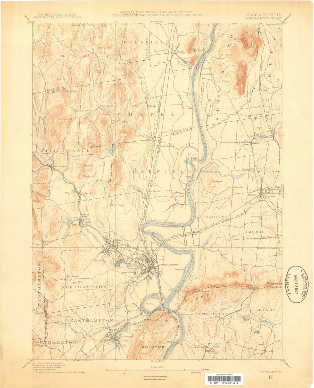 Topographic sheet of Smiths Ferry, surveyed 1885