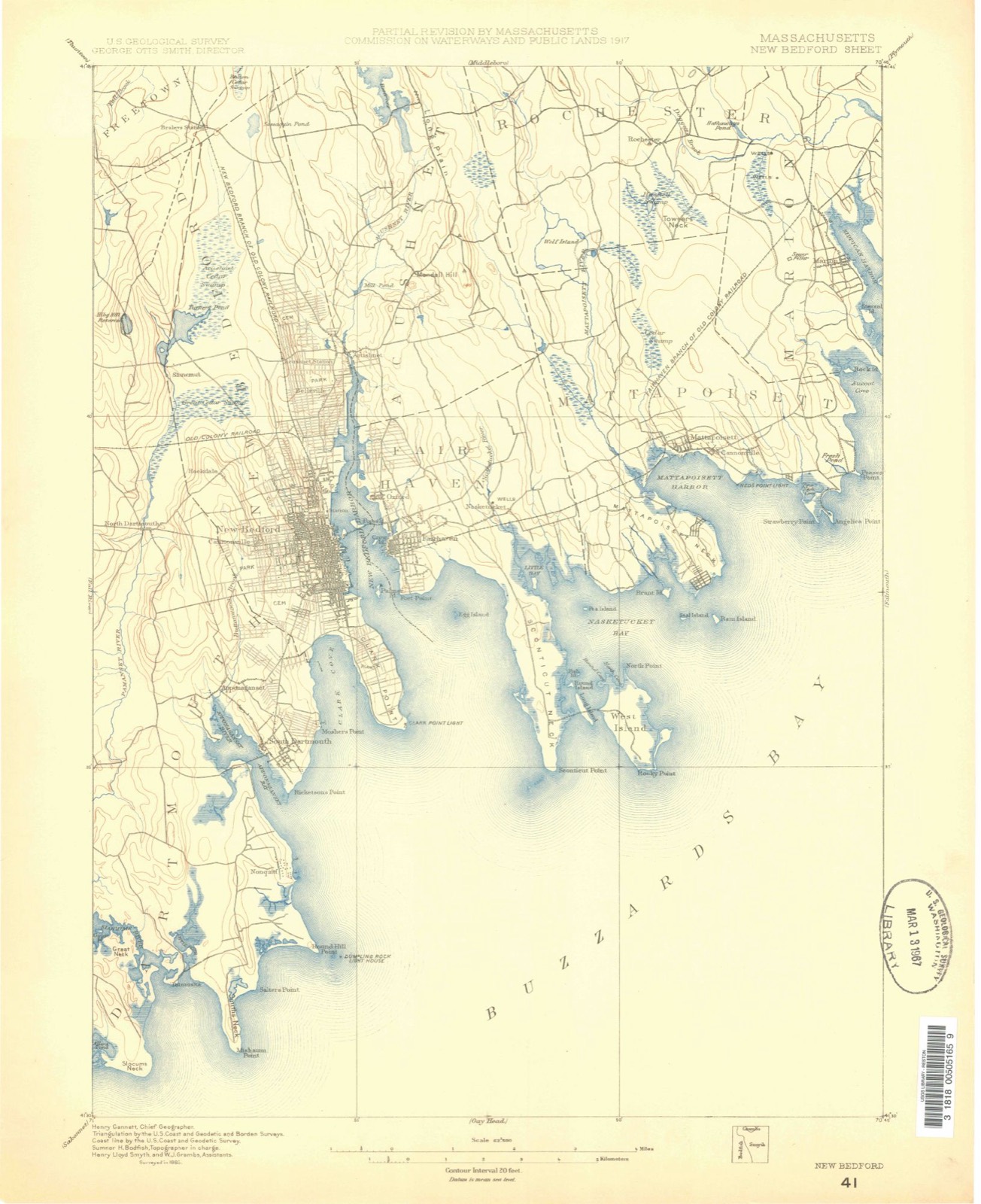 Topographic sheet of Acushnet, surveyed 1885