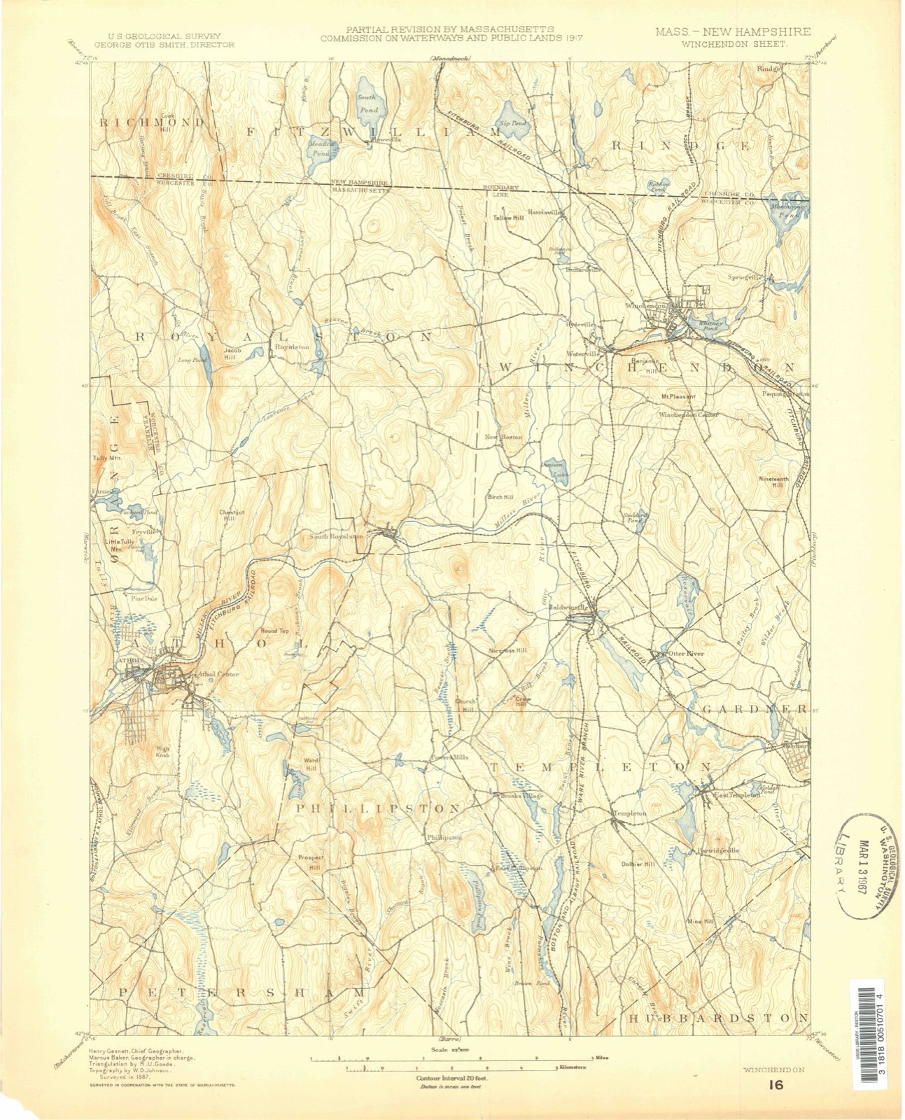 Topographic sheet of Templeton, surveyed 1887