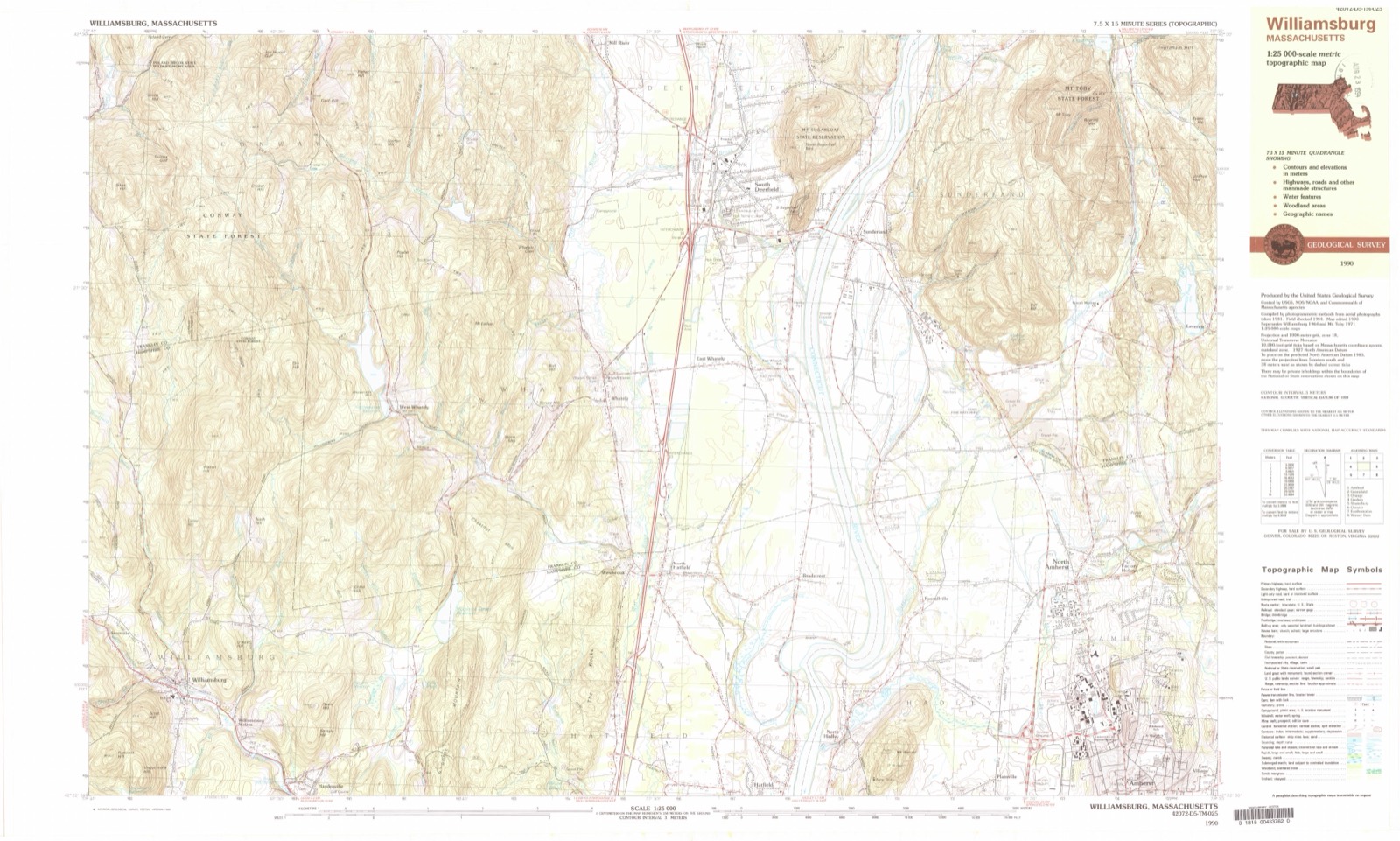 Topographic sheet of Williamsburg Station, surveyed 1990