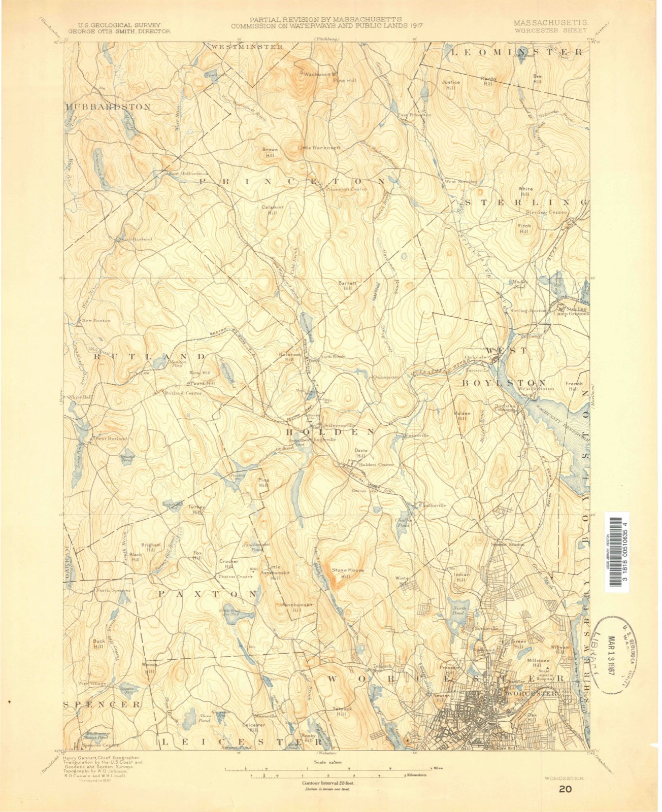 Topographic sheet of Pinecrest, surveyed 1885