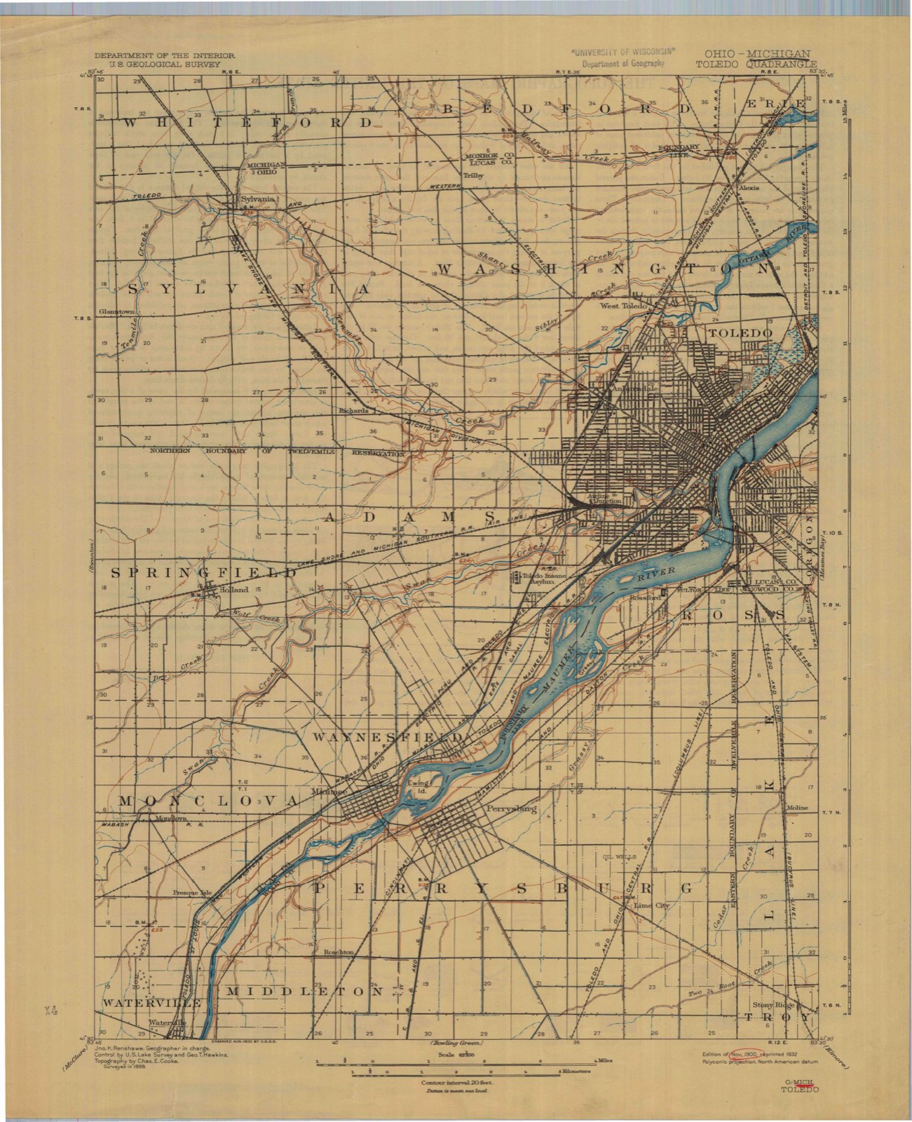 Topographic sheet of Bates, surveyed 1900
