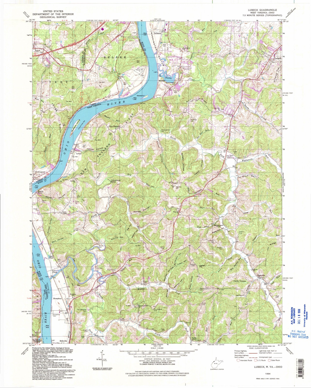 Topographic sheet of Randolph Landing, surveyed 1994