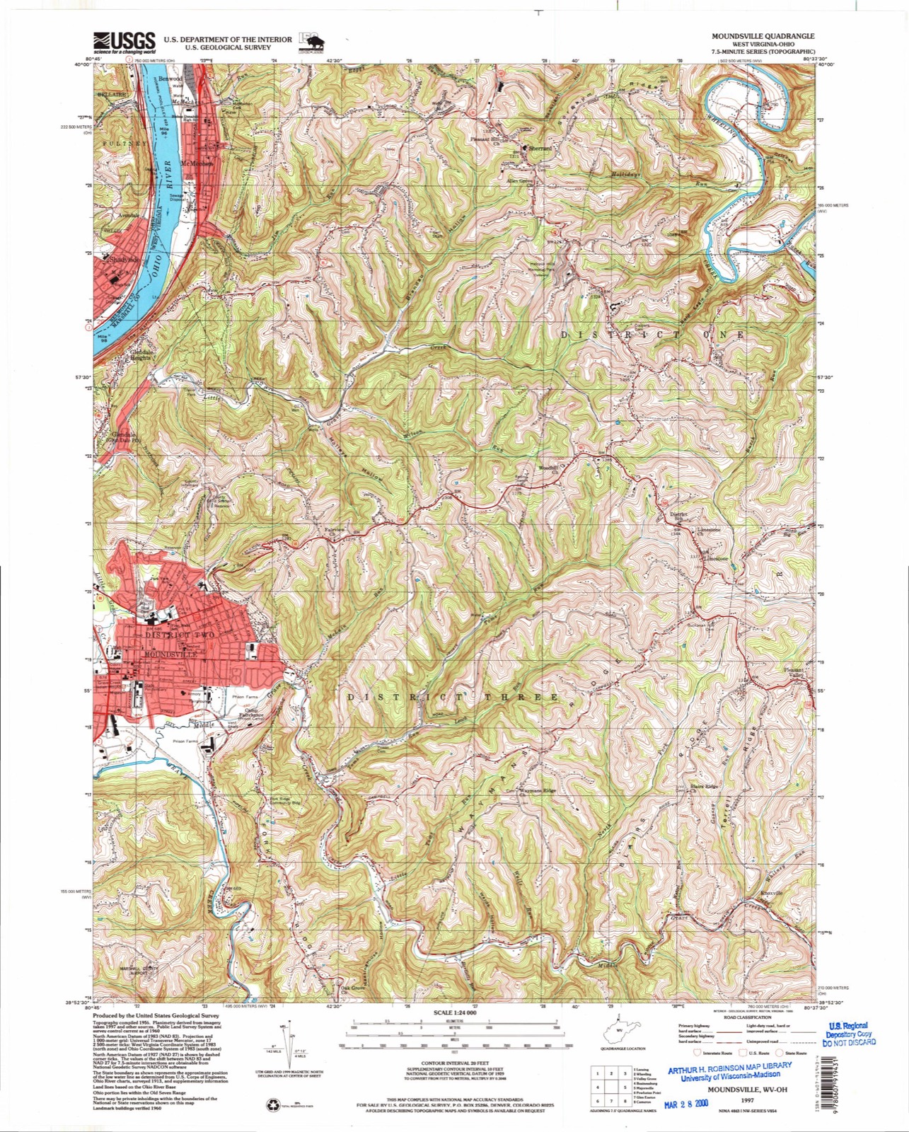 Topographic sheet of Avondale, surveyed 1997