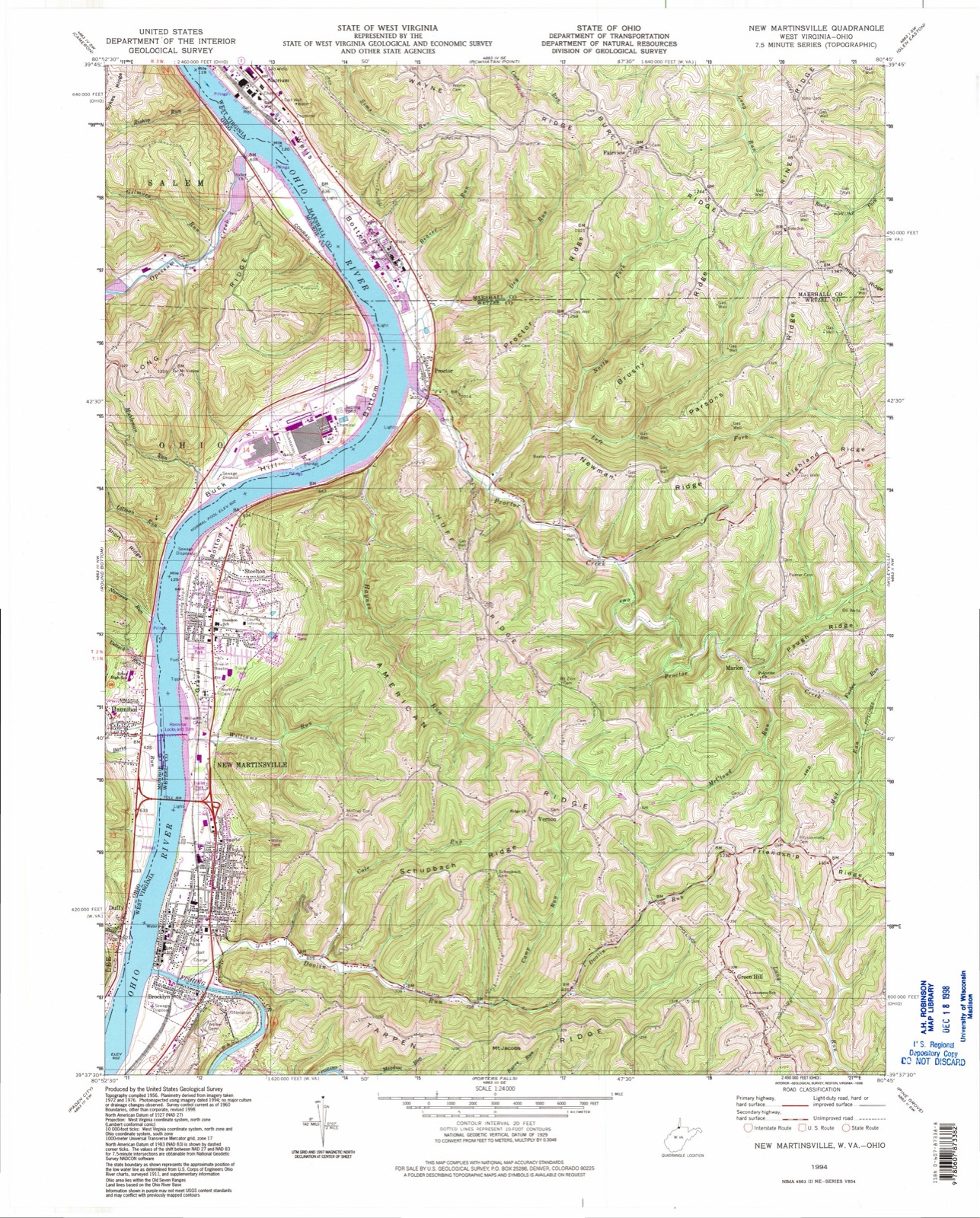Topographic sheet of Duffy, surveyed 1994