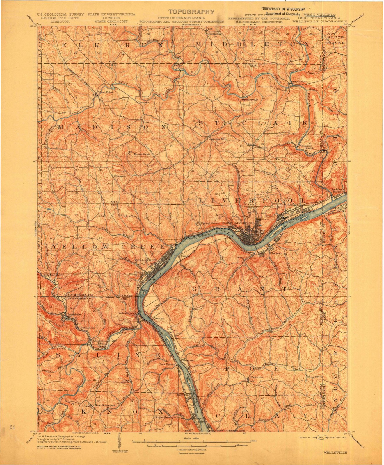 Topographic sheet of Campus, surveyed 1904