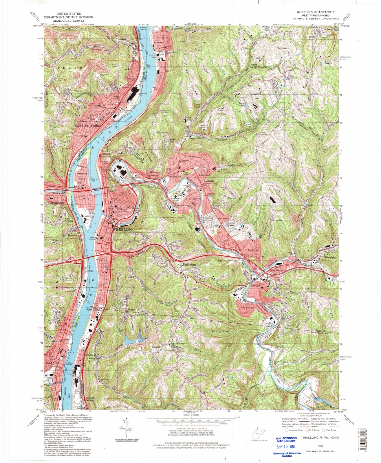 Topographic sheet of Florence, surveyed 1994