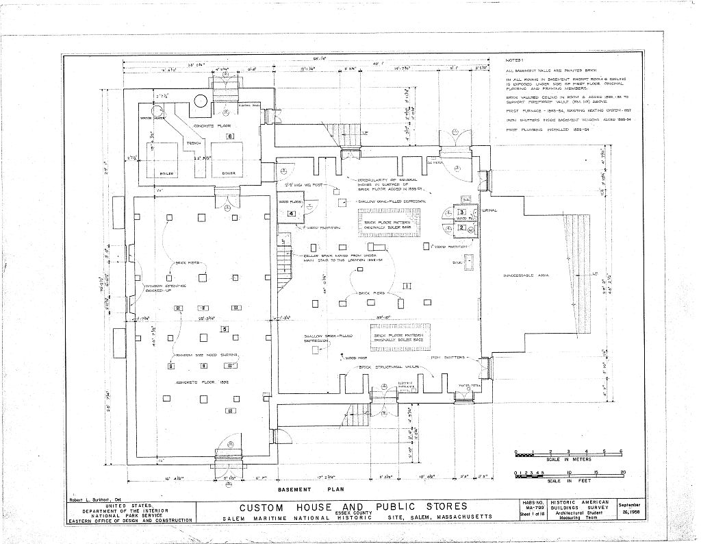 Custom House & Public Stores, 178 Derby Street, Salem, Essex County, MA, measured drawing filed with the federal survey