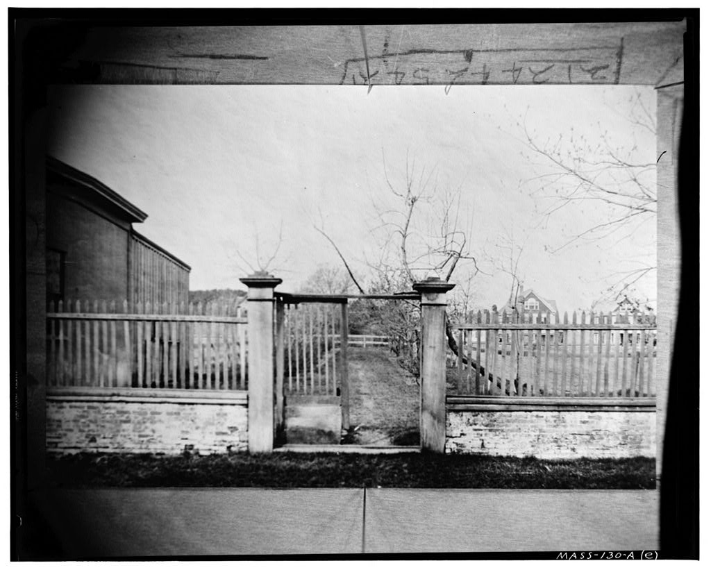 Colonel Isaac Royal House, Forecourt Fence, Main Street, Medford, Middlesex County, MA, photograph filed with the federal survey