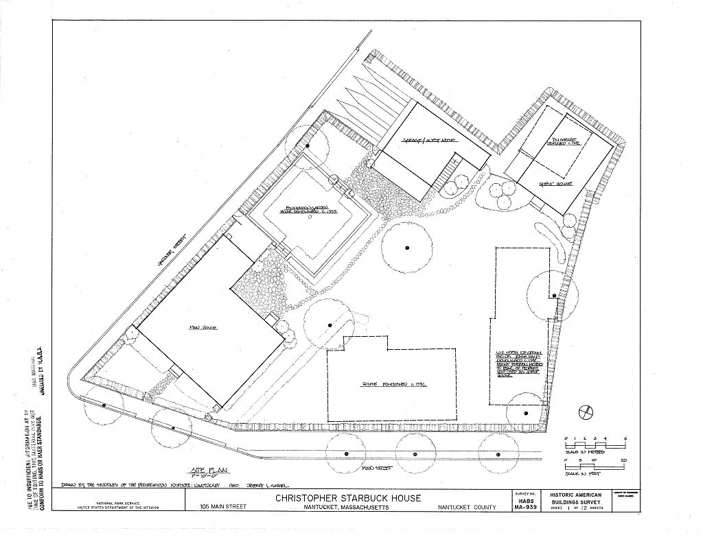 Christopher Starbuck House, 105 Main Street, Nantucket, Nantucket County, MA, measured drawing filed with the federal survey