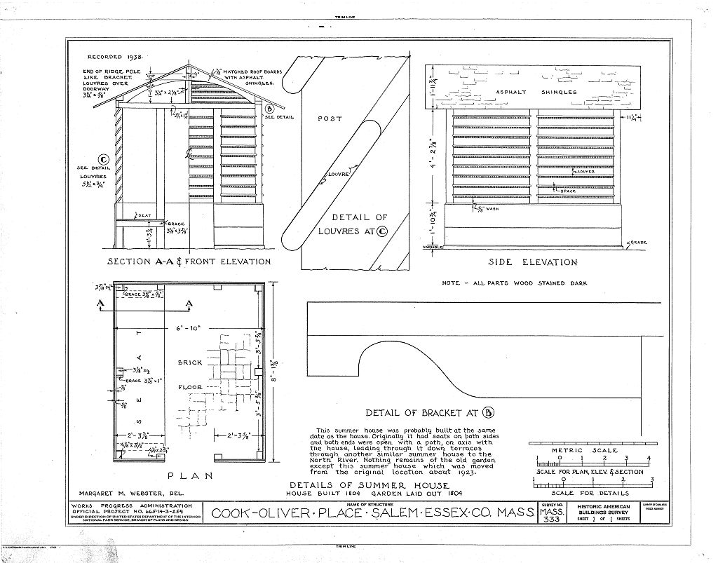 Cook-Oliver House, 142 Federal Street, Salem, Essex County, MA, measured drawing filed with the federal survey
