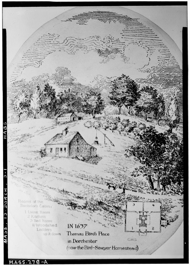 Bird-Sawyer House, 41 Humphreys Street, Dorchester, Suffolk County, MA, photograph filed with the federal survey