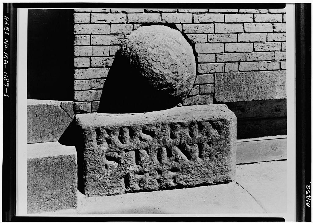 Milestone, Public Alley No. 102, near Marshall Street, Boston, Suffolk County, MA, photograph filed with the federal survey