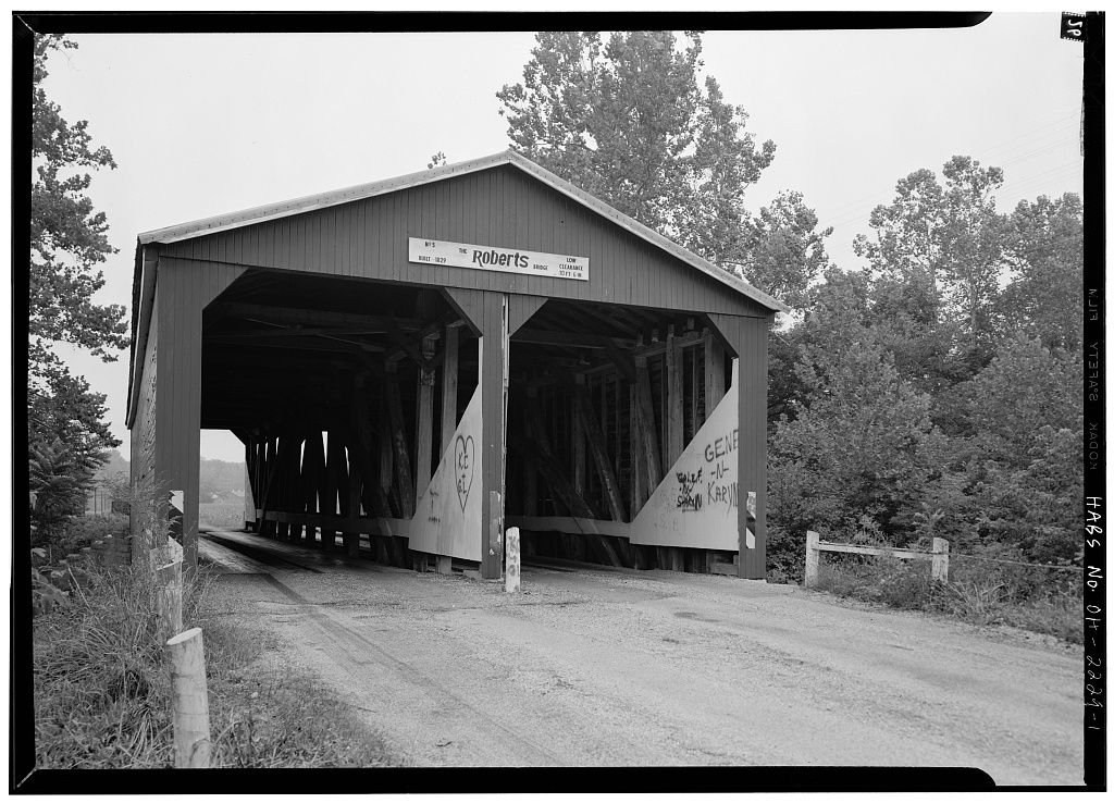 Roberts Bridge, Old Camden Pike, Spanning Seven Mile Creek, Eaton, Preble County, OH, photograph filed with the federal survey