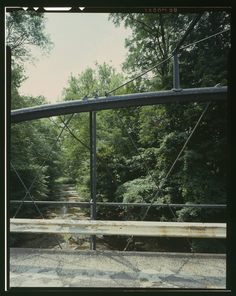 White Bowstring Arch Truss Bridge, Spanning Yellow Creek at Cemetery Drive (Riverside Drive), Poland, Mahoning County, OH, photograph filed with the federal survey