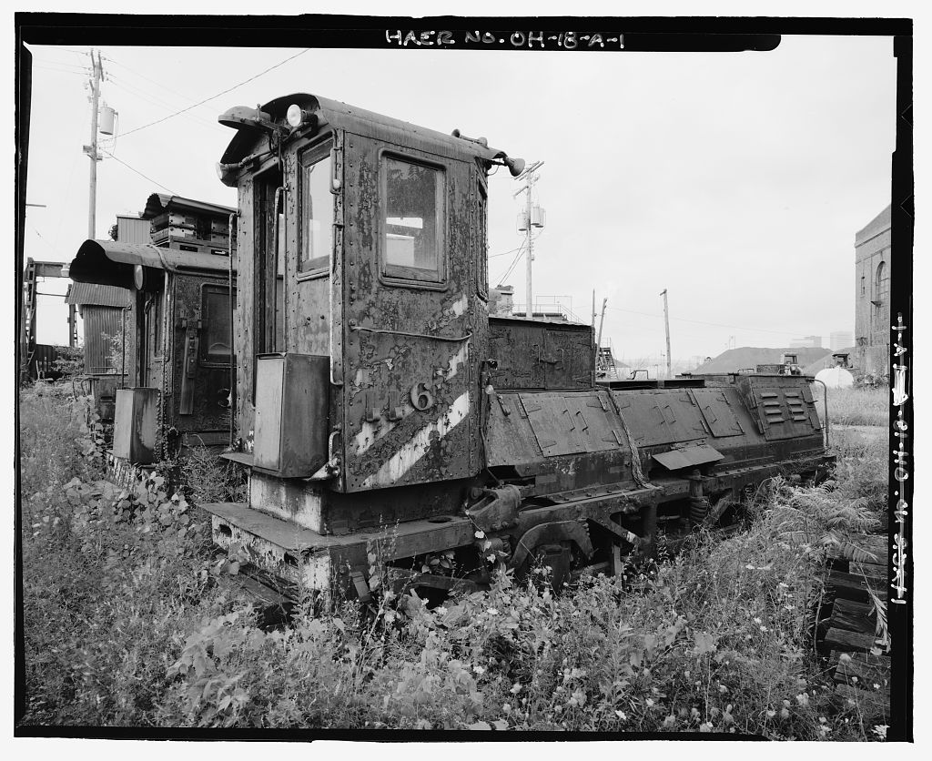 Pennsylvania Railway Ore Dock, Shunt Locomotives, Lake Erie at Whiskey Island, Cleveland, Cuyahoga County, OH, photograph filed with the federal survey