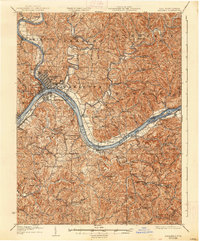 Topographic sheet covering Marietta, Ohio, 1927